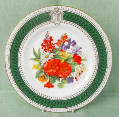 Royal Crown Derby Bone China Teller - H M Queen Mother's Birthday Bouquet - 1985