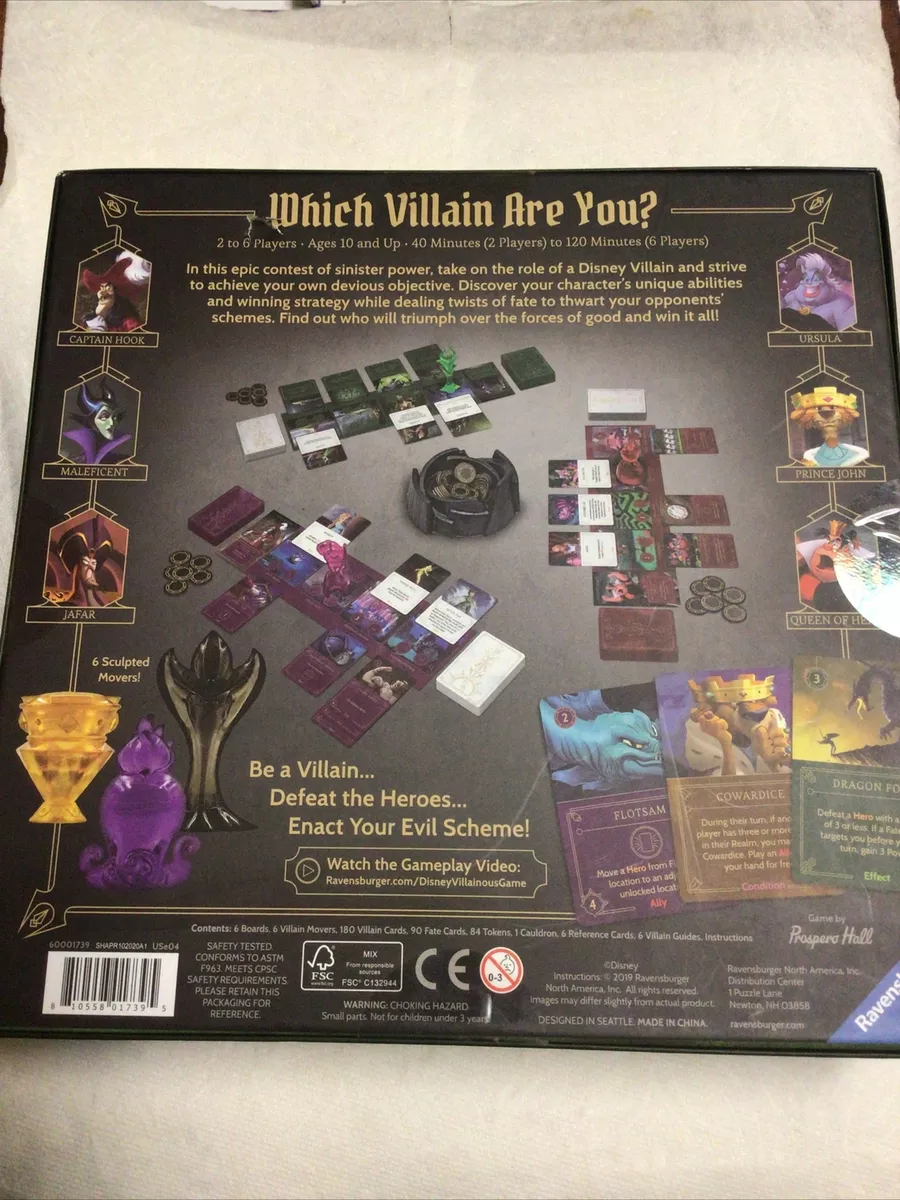  Ravensburger Disney Villains The Card Game – A Wickedly Fun  Card Game for Boys and Girls Ages 8 and Up : Toys & Games