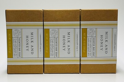 3 Common Wealth Soap CO. MILK & HONEY Scented Bar Soap Wash (10 oz)