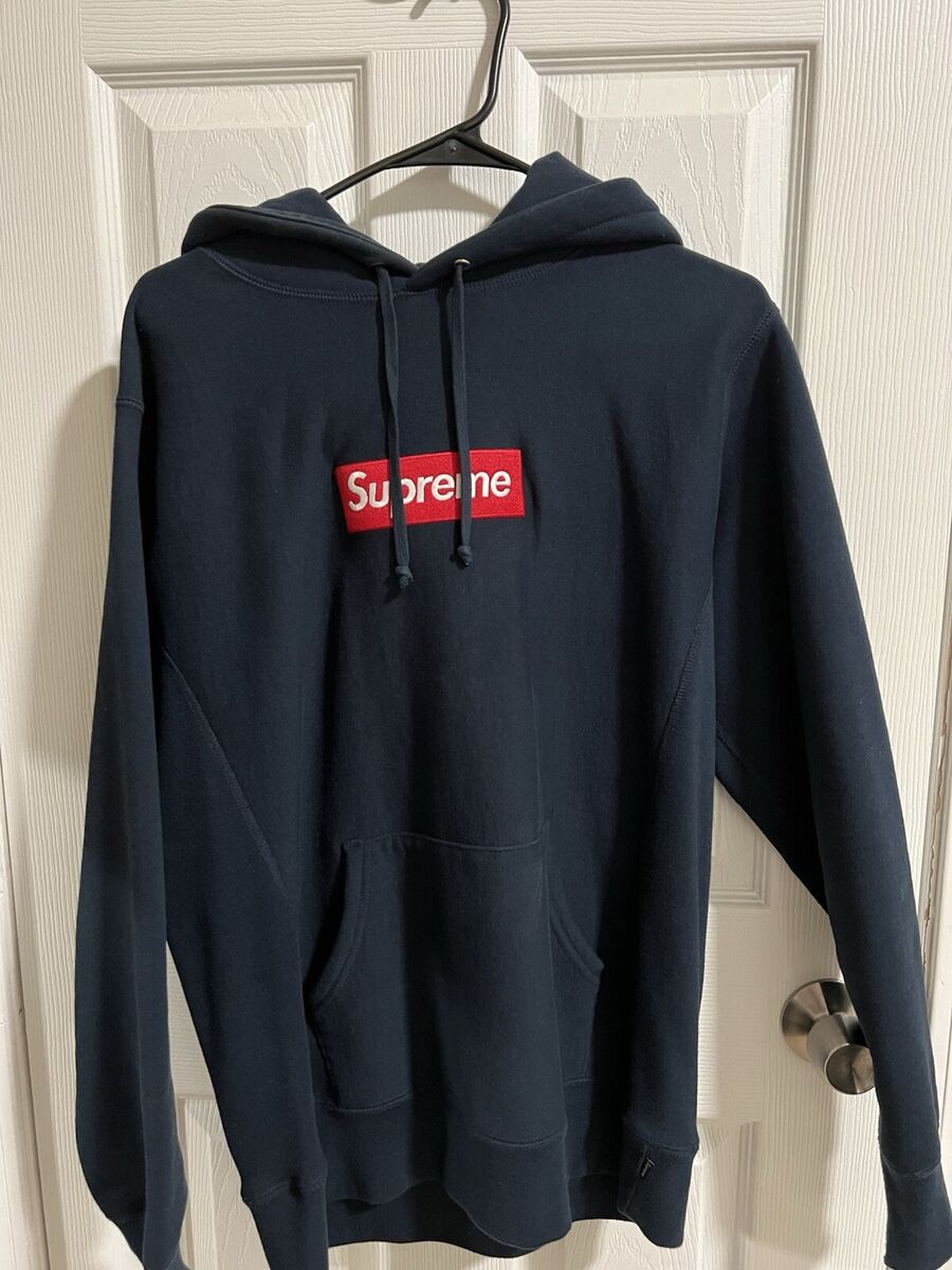 FW16 Supreme Box Logo 2016 Hooded Sweatshirt Navy Vintage FW16 Supreme Box Logo 2016 Hooded Sweatshirt Navy Vintage