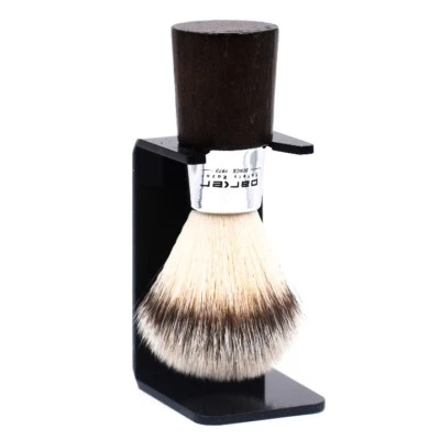 Deluxe Parker Walnut & Chrome Handle Handmade Synthetic Shaving Brush & Stand - Image 1 of 4