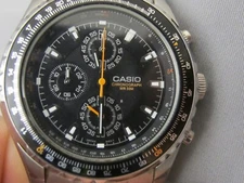 Fine CASIO MTP-4500 Quartz CHRONOGRAPH Watch-Black Dial-Runs Well