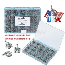 Dental Orthodontic MIM Monoblock Brackets Braces Mini Roth/MBT 022 Hooks 345