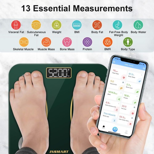 INSMART Scales for Body Weight, Bluetooth Body Fat Scales, Smart Digital Bathroo - Picture 6 of 7