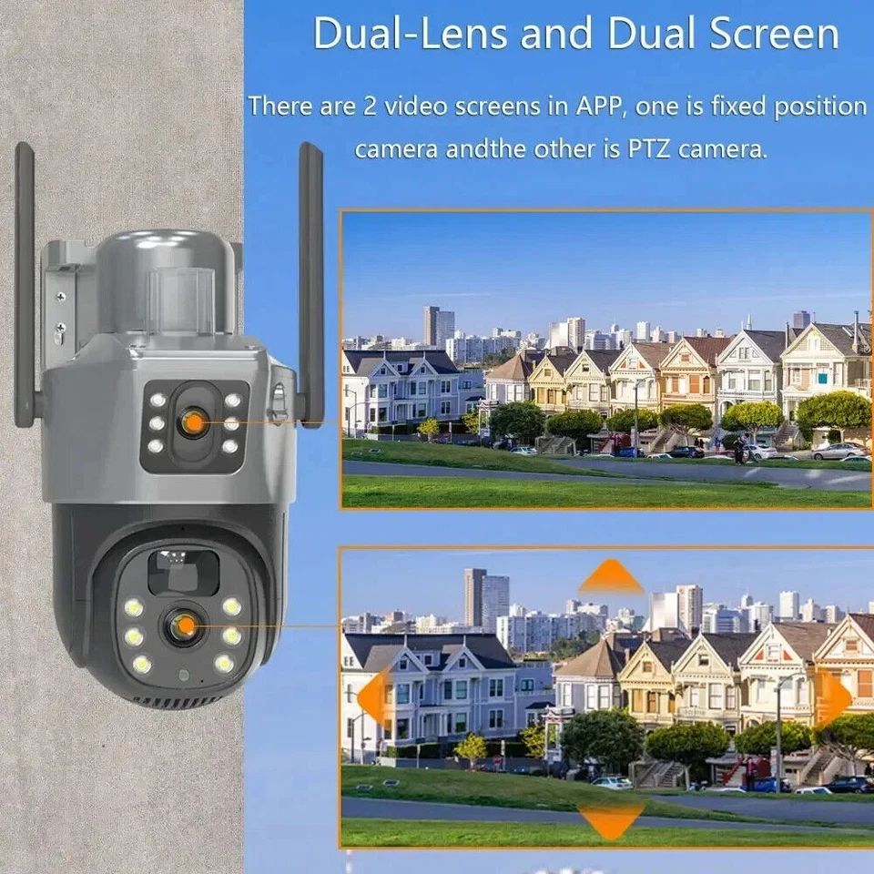 4MP 2 Lens WiFi Solar Camera Wireless Outdoor CCTV PTZ Home Security System Cam - Image 4 of 4