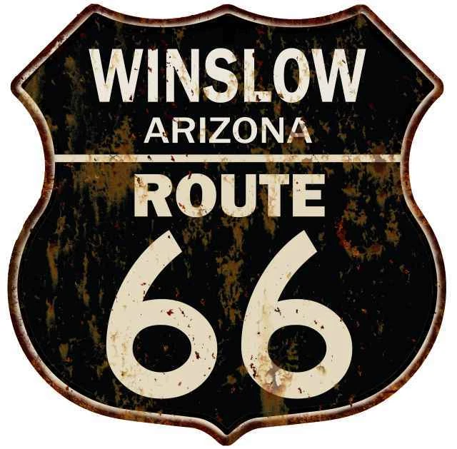 Sticker Une vieille Route 66 bouclier peint sur la route