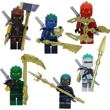 MOC Lego Minifig Figurina: Ninjago Cole Zane Kai Lloyd Jay Nya (Spinjitzu Burst)