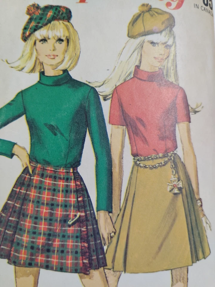 Юбка килт берет крышка блузка 13 Jr простота 7213 шитья узор вырез винтажный - Изображение 3 из 4