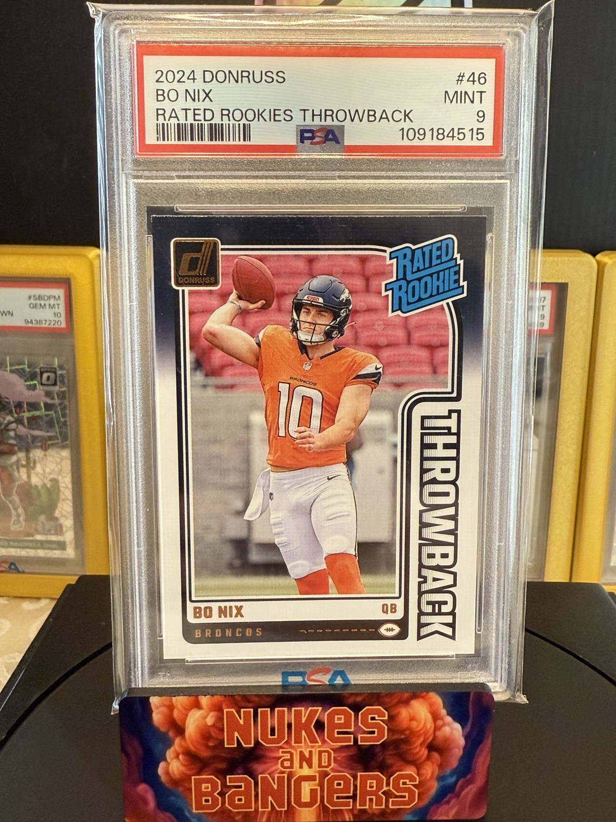 🔥BO NIX 2024 DONRUSS THROWBACK RATED ROOKIE BRONCOS RC PSA 9