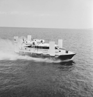 The Vickers Armstrong VA 3 hovercraft operated by British United A- Old Photo