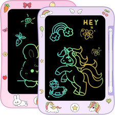  2 Pack Genialba LCD Writing Tablet for Kids, Colorful Screen Drawing Board for