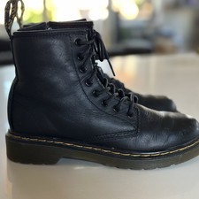 Dr. Martens Docs 1460J Combat Boots Leather Zip Up-Unisex -Junior/Youth Sz. 2