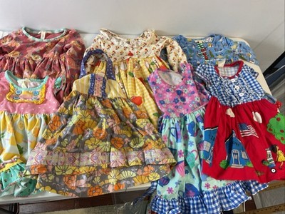 7 Piece LOT Matilda Jane Eleanor Rose Dresses, ruffles, boutique Girls size 2
