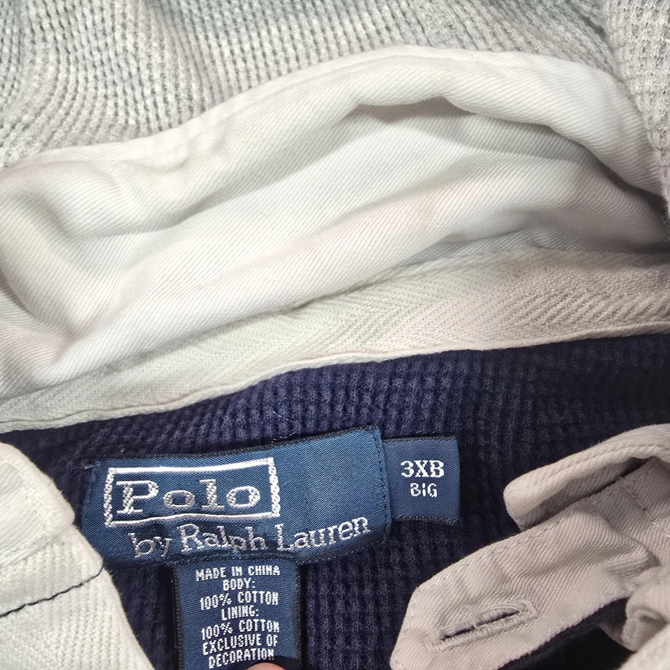 Винтажный Polo Ralph Lauren лыж патруль толстовка с капюшоном мужской 3XB большой темно-синий регби пуловер нашивки - Изображение 4 из 4