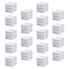 Small Compact Countertop 3 Drawer Desktop Storage Unit 18-Pack