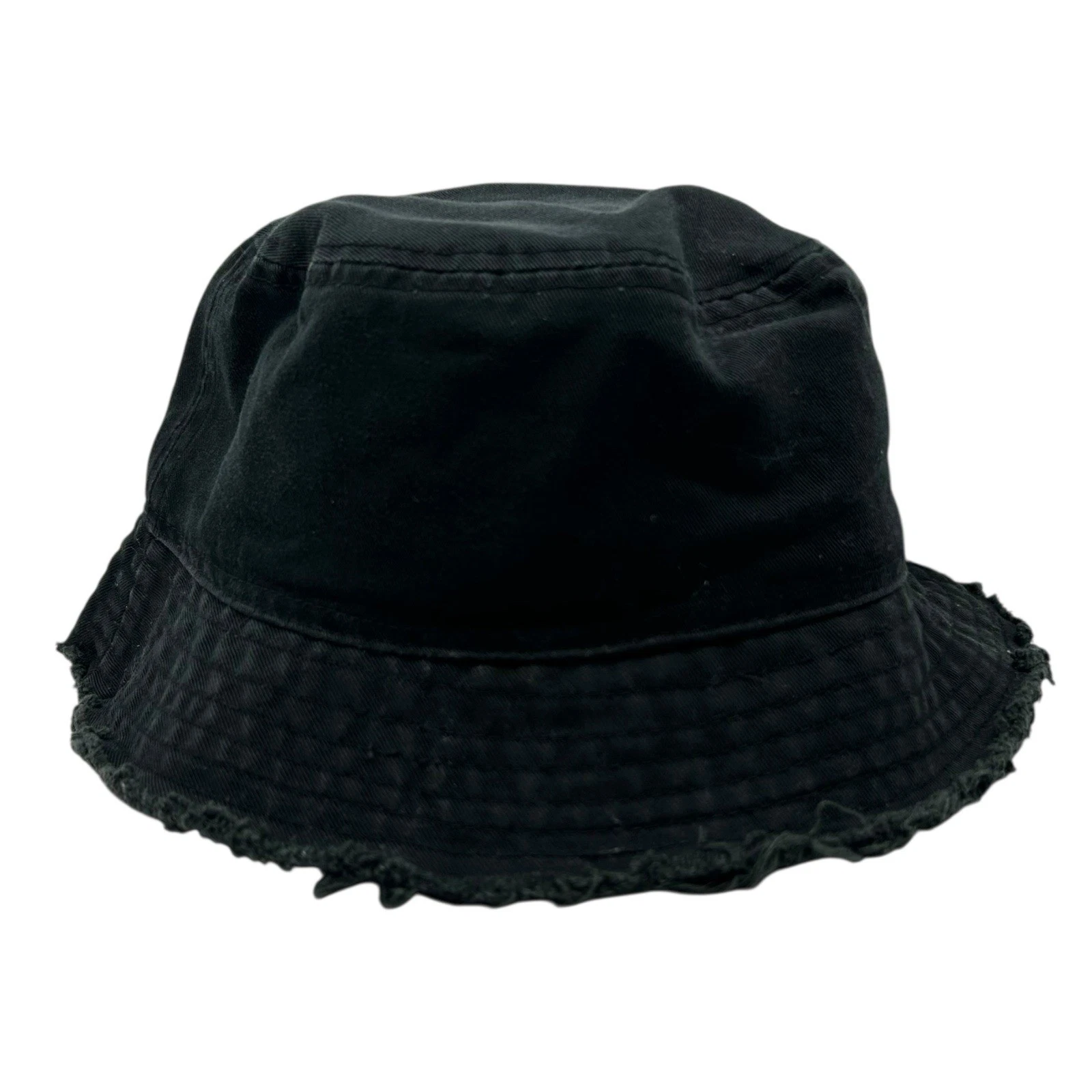 Goorin Brothers Black Denim Distressed Bucket Hat Cotton Cap Medium Fashion
