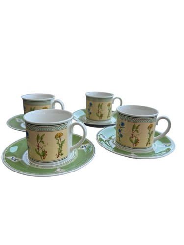 Villeroy & Boch „Eden“ – 4 Espressotassen mit Untertassen – Fine Vilbo China TOP