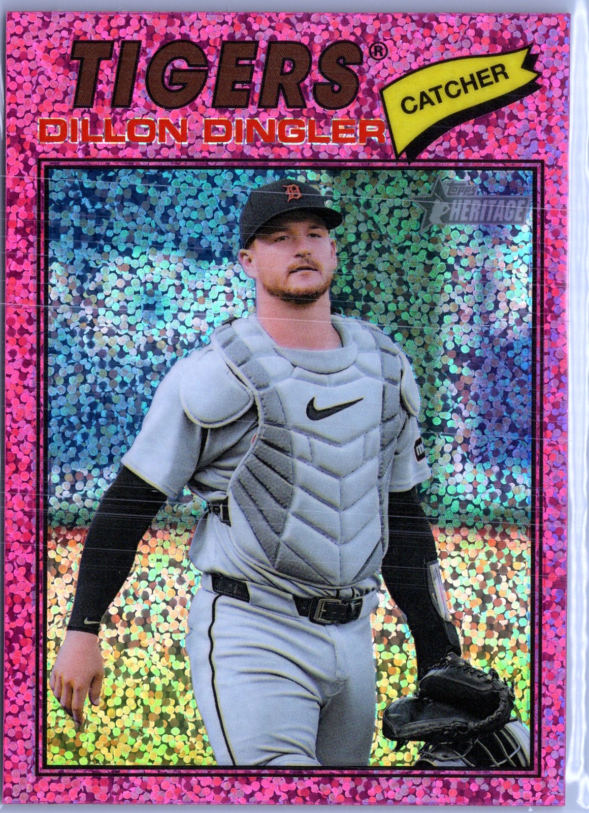 2026 Topps Heritage #73 Dillon Dingler Chrome Pink Sparkle Refractors