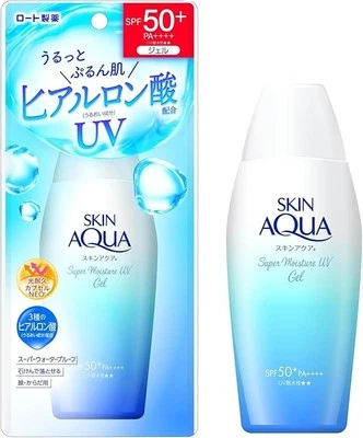 **UK SELLER** Rohto Skin AQUA UV Super Moisture Gel Sunscreen SPF50+/PA++++ 110g