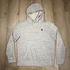 Abercrombie  Fitch Soft AF Fleece Pullover Hoodie Mens M Moose Grey