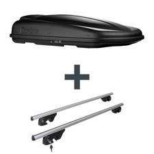 Dachbox Topbox TopBox 480 Duo + Dachträger für Toyota Avensis Kombi Typ T25 NP