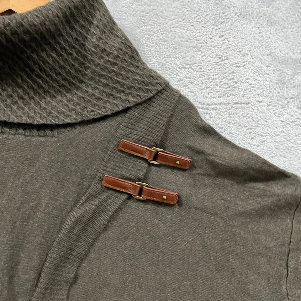 Cárdigan Ellen Tracy para mujer 1X mezcla de lana suéter verde hebilla chal cuello Foto 3 de 4