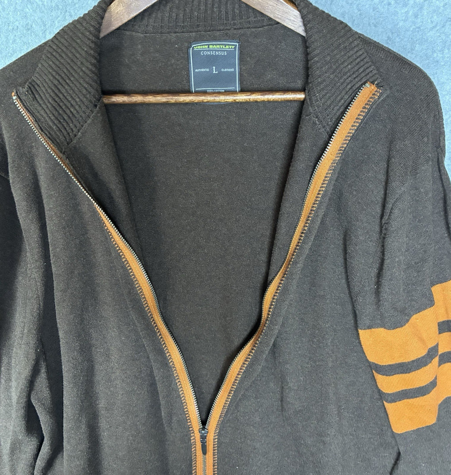 John Bartlett Consensus Brown Full Zip Sweater Me… - image 3
