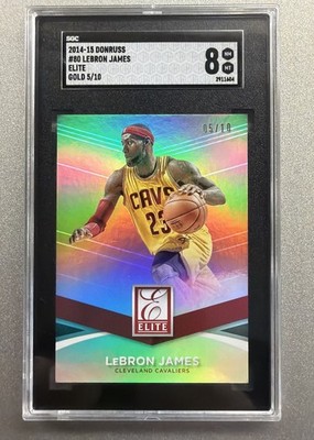 2014 LEBRON JAMES DONRUSS ELITE #80 *TRUE* GOLD #/10 SGC 8 *RARE* LAKERS