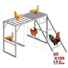Chicken Perch Swing, Chicken Roosting Bars with 39"L x 39"W x 27.4"H Grey