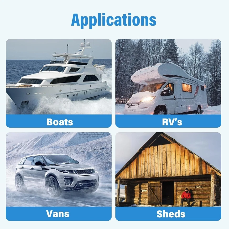 Calentador de compartimento, motor de pozo de RV marino para barco, resistente al agua, protección contra congelación Foto 4 de 4