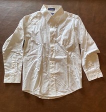 Boys White Long sleeve Button Shirt Chaps Size 10 Gently Used