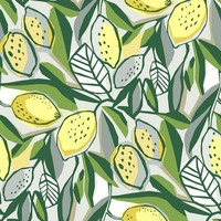 Fd26420_Seychelles Abstrakte Botanische Creme GrüN Gelb Fine Decor Tapete