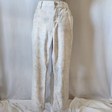 Lauren Ralph Lauren Women's 12 Off White Blue Floral Modern Straight Ankle Jeans