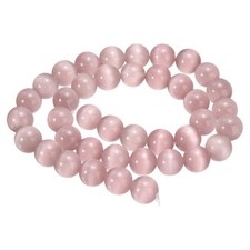 38pcs Light Purple Cat's Eye Stone Beads 10mm Round Crystal Loose Bead