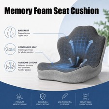 Memory Foam Seat Cushion Lumbar Support Ergonomic Back Support for Office Car US