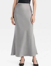 A new day WOMEN  S MAXI SLIP SKIRT - GRAY SIZE: xxl