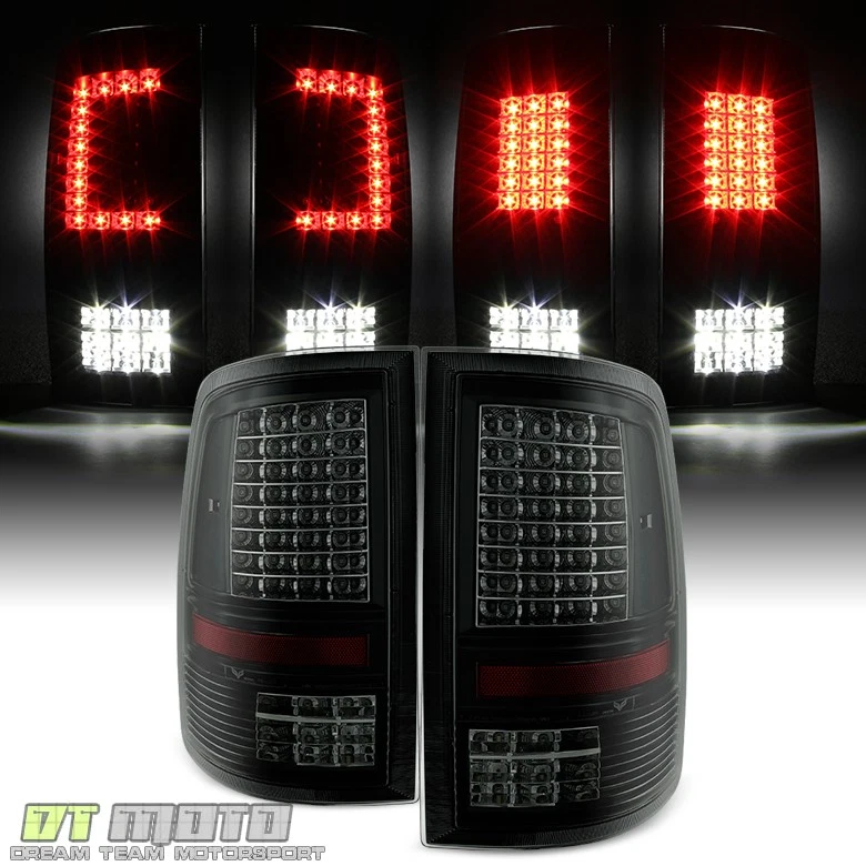 2009-2018 Dodge Ram 1500 2500 3500 Blk Smoke LED Tail Lights+LED 3rd Brake Lamp - Image 3 of 4