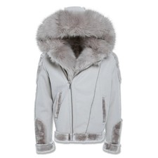 Jordan Craig Men El Jefe Shearling Moto Jacket Arctic Wolf 2XL