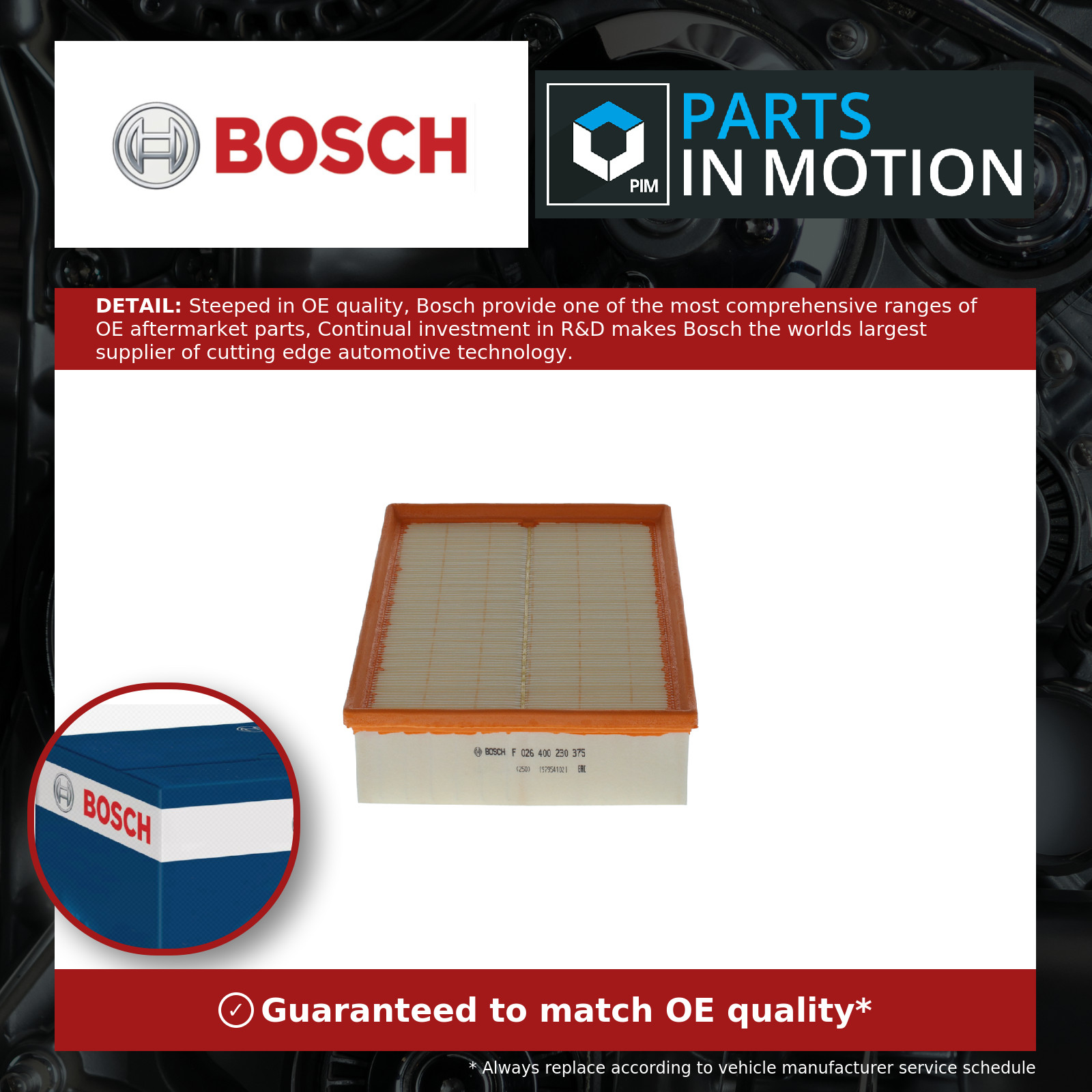 Air Filter fits NISSAN INTERSTAR X62B 2.3D 2021 on Bosch 1654600Q1L 1654600Q2G - Image 3
