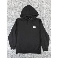 Stussy Mens Black Graphic Logo Pullover Hoodie Sweatshirt Size M