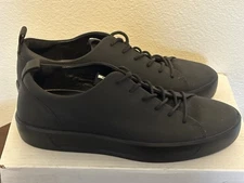 ECCO Danish Design Soft 8 Mens Size 8 Shoes Black Comfort Sneakers Leather