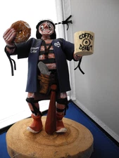 Hopi Koshare Clown Kachina"JOHNNY LAW",policeman/s/V.WOOD