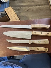 4 Pieces Chicago Cutlery Knife Set Chef, Serrated Bread, Paring, Slicing Knifes