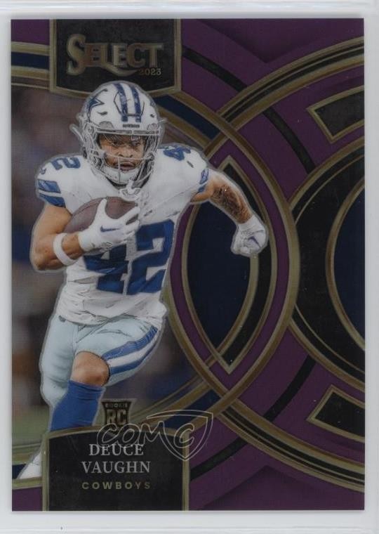 2023 Panini Select Premier Level Purple Prizm 64/75 Deuce Vaughn Rookie RC 0s55