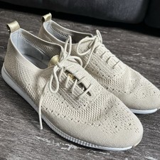 Cole Haan ZeroGrand Stitchlite Wingtip Oxford Rye Knit/OPTC White Women size 8.5