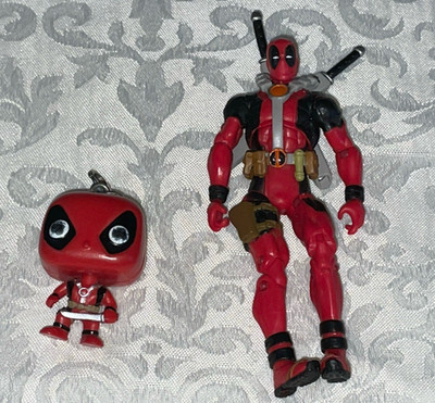 Marvel Universe DEADPOOL  3.75'' Figure X-Men Wolverine & Deadpool 1.5'' Clip-on