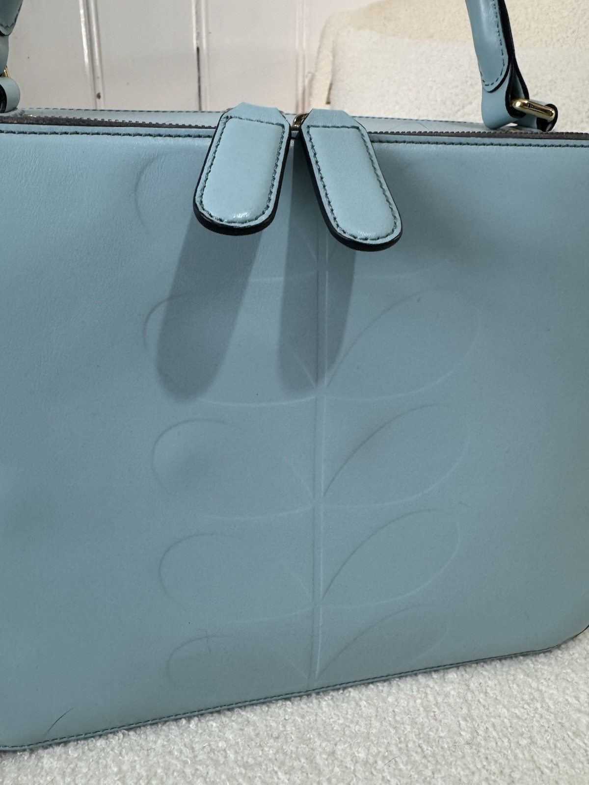 Orla Kiely Embossed Leather Bethan Bag Turquoise image 2