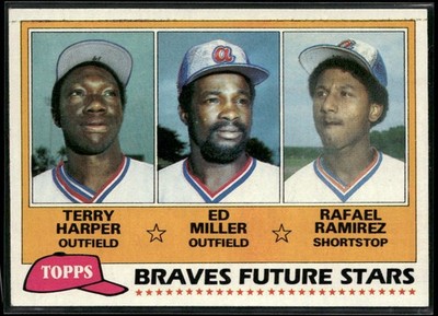 1981 Topps #192 Braves Future Stars Terry Harper / Ed Miller / Rafael Ramirez RC