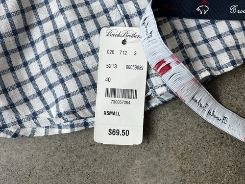 Brooks Brothers Shirt Boys XS (4-6yrs) Blue White Fleece Button Up Checkered - Picture 3 of 8