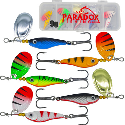 Paradox Fishing Spinner Sets 9g/15g I 5 Stück Barschköder Hechtköder Jigspinner